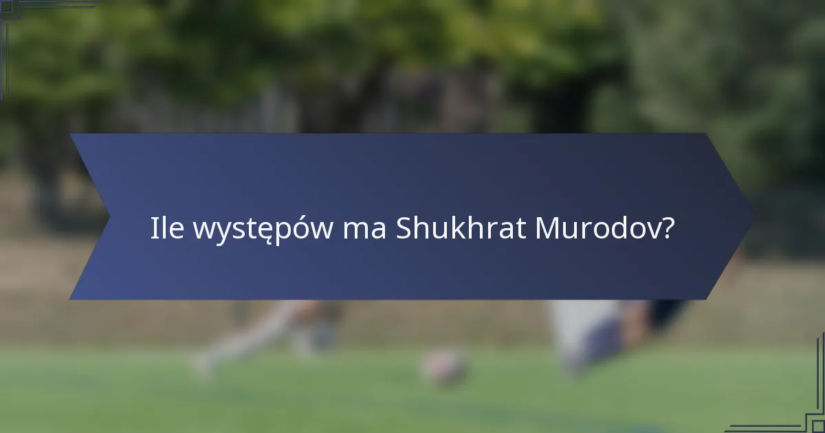 Ile występów ma Shukhrat Murodov?