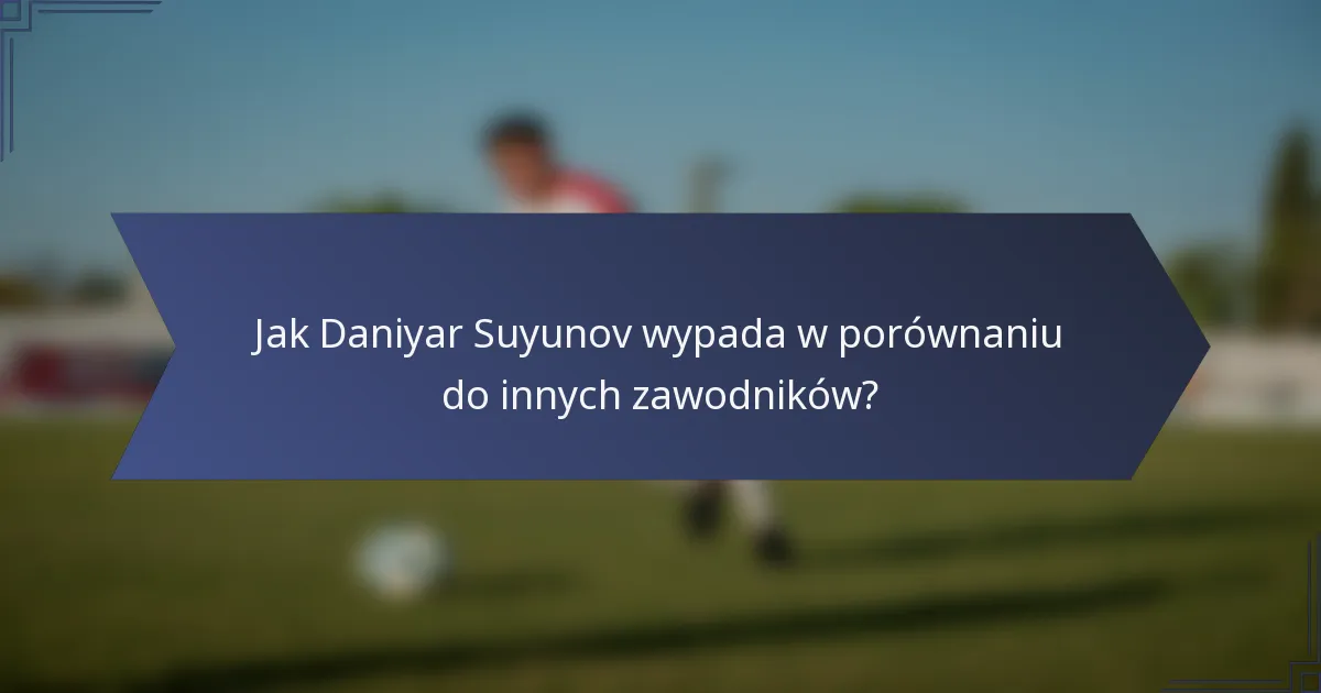 Jak Daniyar Suyunov wypada w porównaniu do innych zawodników?