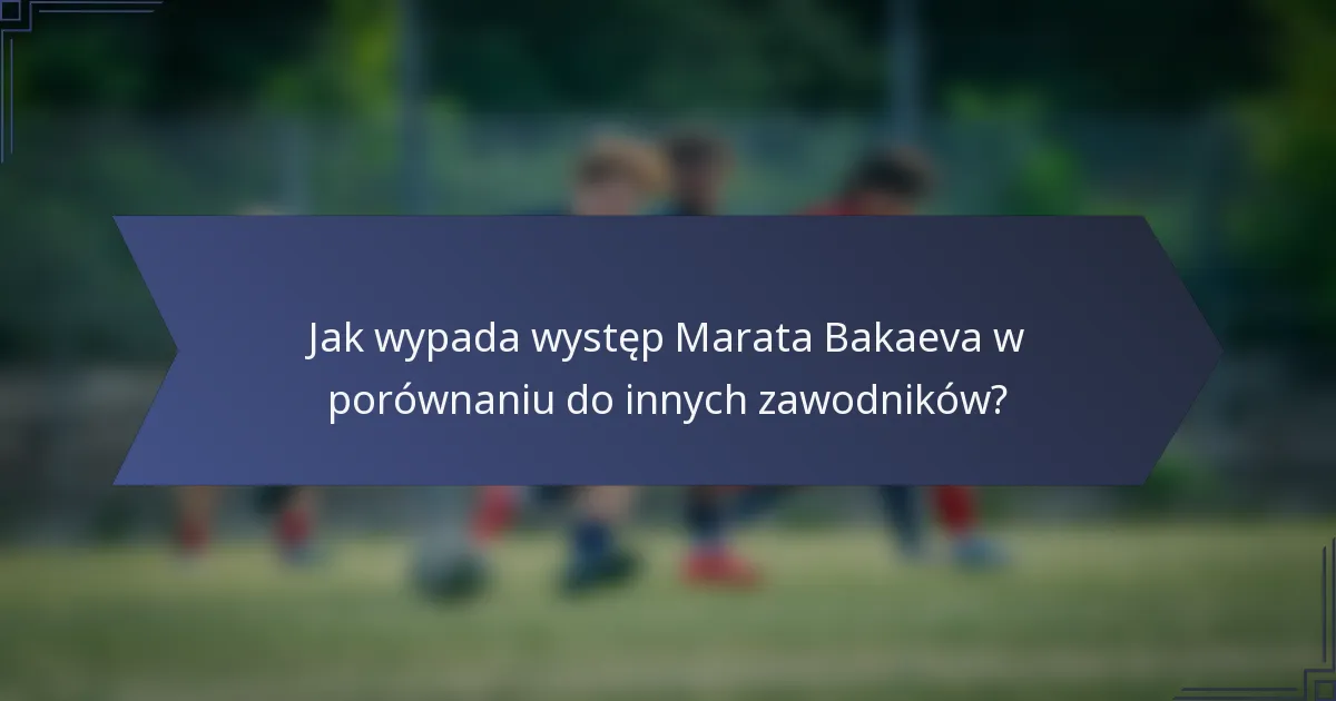 Jak wypada występ Marata Bakaeva w porównaniu do innych zawodników?