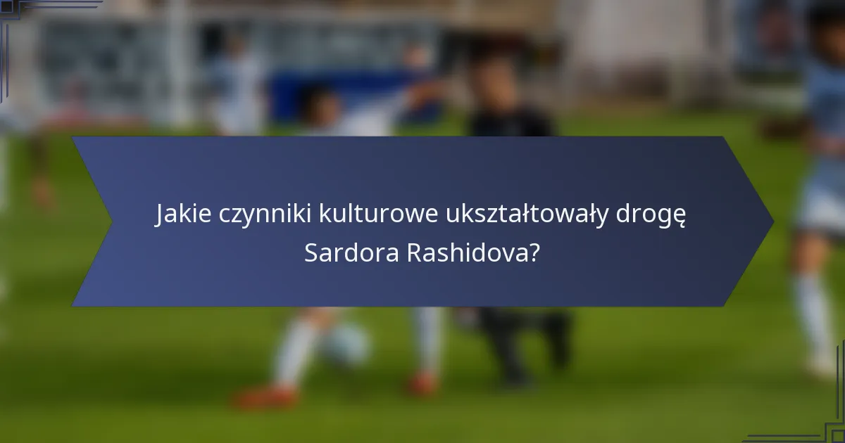 Jakie czynniki kulturowe ukształtowały drogę Sardora Rashidova?